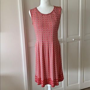 MAX STUDIO RED PRINTED SLEEVELESS JERSEY DRESS